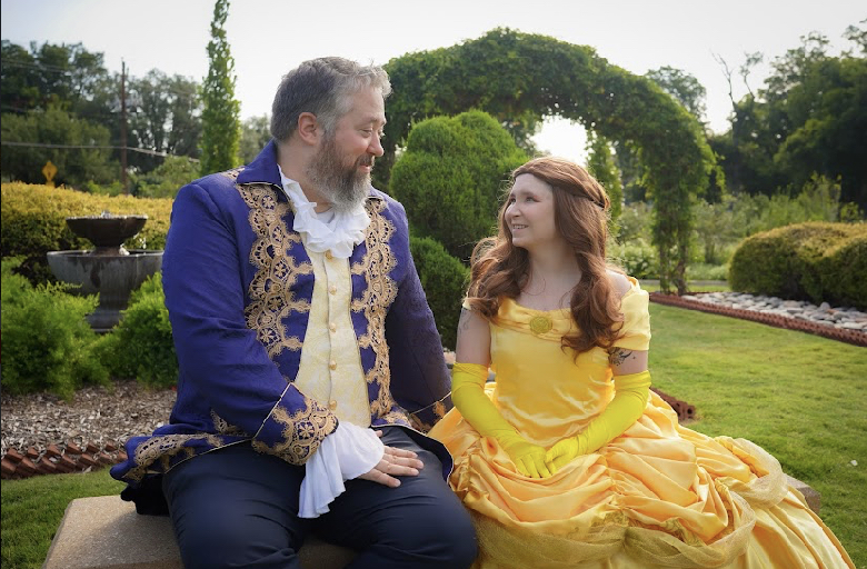 Riva and Jonathan in enchanted wedding inspired attire